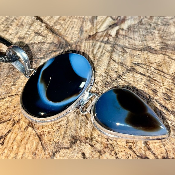 Dark Banded Botswana Agate Pendant 2 1/2” - Picture 5 of 8